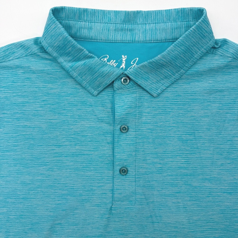 Bobby Jones Polo‎ Shirt Men 3XL Blue Performance Collection Heathered Stretch